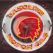 Indian Motor Oil Gasoline Neon Light Sign Custom Shop Wall Lamp 24"x24"