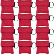100pcs One Way Valve CPR Face Mask Shield AED Rescue First Aid Training Red New