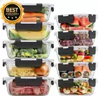 Glass Meal Prep Food Storage Containers 10pk Leakproof BPA-Free Microwave Safe