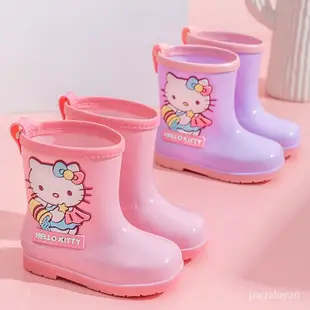 【韓係風】Hello Kitty 凱蒂貓四季卡通兒童雨靴女童軟底防滑幼兒園雨鞋批髮 小孩鞋 透氣鞋 防滑鞋 兒童鞋 6M