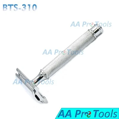 Safety Razor DE Stainless Steel + Free Double Edge Shaving Blades Shaver BTS-310