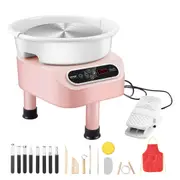 Pottery Wheel, 11 inch Pottery Forming Machine, 450W Electric Wheel for Pottery with Foot Pedal and LCD Touch Screen, Direct Drive Ceramic Wheel with 3 Support Legs for DIY Art Craft,