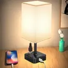 Table Lamp Dimmable USB Bedside Table Desk Lamp with 2 USB Charging Port(A+C)...