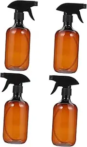 Healeved 4pcs 500ml Refillable Plastic Spray Bottles Oil Dispenser Leakproof Travel Bottles for Cleaning Amber Trigger Sprayer Large Amber Essential Oil Sprayer