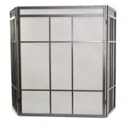 Decofire Prairie Fireplace Firescreen 3 Panel Steel Heater Wood Fire Mesh Screen