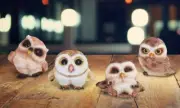 4-PC Cute Owl in Different Poses 3"W Mini Owl Figurine Home Decor Unique Gift
