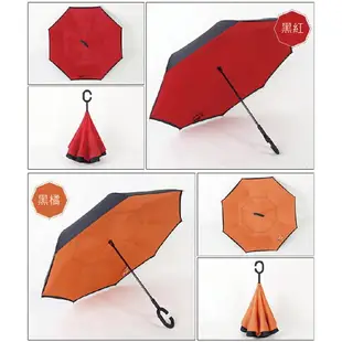 【樂邦】雙色雙層C型反向傘 反向雨傘