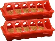 Quail Feeders No Waste - 6 Slots Chicken Feeder - Water Trough for Pigeon Parrots Chicks Quail Duck Bird Poultry Animal, Bird Feeding Dispenser