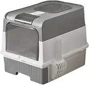 Cat Litter Box - Frame and Raised Entry Scoop Cat Litter Box | Combines Compact Folding Cat Litter Tray | Litter Box for Big Cats Both Pet and Owner
