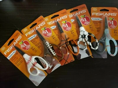 Fiskars MVP Non-stick Pointed-tip Kids Scissors (5 in.) - Basketball/Soccer/Base
