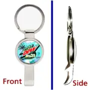 Mountain Mt Mtn Dew Baja Blast Pendant Keychain silver tone secret bottle opener