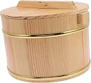 Gatuida 1 Set Multi Function Rice Bucket with Cover Wooden Steaming Container Household Rice Storage for Home Hotel Restaurant and Parties Safe and Design
