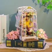 Book Nook Kit Garden House DIY Book Nook Kits Room Bookshelf Insert Miniature...