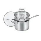 Scanpan Genuine Impact Saucepan Stylish Satin Finish Exterior with Multi Steamer