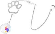 ULTECHNOVO Dog Paw Print Pet Memorial Suncatcher Ornament for Use Beautiful Keepsake Present for Garden Window Display Meaningful Remembrance for Pets
