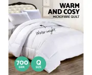 Queen Size Bedding 100% Microfibre Cover Quilt Doona Duvet 700GSM Winter White