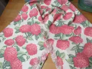 Unique Cotton Rug Beach Throw Textured Fringed Edge 55x 72" Floral Roses Large
