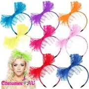 Womens 80s Retro Headband with Bow 1980s Pop Diva Headbands Dancing Costume