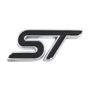 3D ST Racing Car Metal Emblem Badge Sticker Decor for Ford Focus Fiesta Mondeo mengxi Black