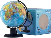 Waypoint Geographic GeoClassic Globe - 6" (10cm) Blue Ocean with UP-TO-DATE Cartography - 100's of Points of Interest - Well Constructed Weighted Base - Perfect for Educational Reference or Decoration