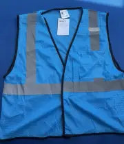 NWT EV Kishigo Blue Gray Safety Security Vest Unisex Size L-XL