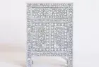 Mother of Pearl Floral 1 Drawer 2 Door Bedside Table Light Grey Color