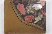ZEP PRO North Carolina State Fence Row Camo Leather bifold Wallet Tin Gift Box