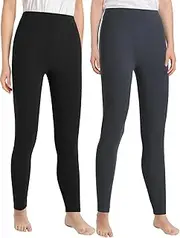 [Latuza] Women's Petite Thermal Leggings Petite Length Base Layer Bottoms