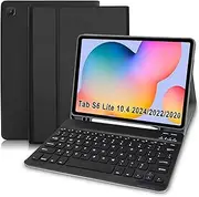 for Samsung Galaxy Tab S6 Lite Case with Keyboard - Bluetooth UK layout Keyboard case for Samsung S6 Lite Tablet 2024, Keyboard Case for Samsung Tab S6 Lite 10.4” 2024/2022/ 2020, Black
