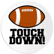 Touchdown Football - 10 Pack Circle Stickers 3 Inch - Sports Athlete Team