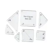 Acrylic 7 in 1 Patchwork Rulers and Templates 4 Inch Square Basic Set B