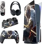 PlayVital Skin for PS5 Console Regular Edition, Vinyl Skin Stickers, Protective Film for PS5 Console, Controller, Charging Station, Headset, Media Remote Control, Sage Wukong