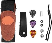 Cotton Guitar Strap, Guitar Neck Strap Celluloid Picks Cotton Metal Guitar Strap Installation Kit for Beginners for Children(black)