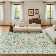 Boho Light Large Area Rugs for Bedroom, Floral Washable Area 9' x 12' Green