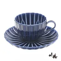 在飛比找ETMall東森購物網優惠-日本製 美濃燒小兵窯陶瓷咖啡杯盤-藍