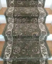 Rug Depot Traditional Oriental Hall and Stair Runner - 31" Wide Green Rug Runner