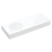 Encanto 1200 Solid Surface Wall Basin, Left-Hand Bowl, No Tap Hole, Matte White