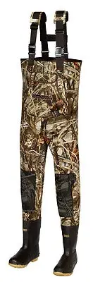 New Men 3mm MAX-4 Camo Fishing/Hunting Neoprene Wader Lug Boots Size 10 KING
