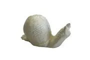 Mr Gecko Little Snail Statue Cast Iron Antique White PaperWeight