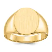 14K Yellow Gold 14.5x12.0mm Closed Back Men's Signet Ring