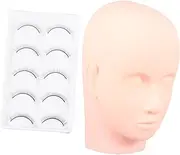 GANAZONO 1Set Eyelash Extension Practice Removable Mannequin Head Model Realistic Design for Cosmetology Students Fake Eyelash Training Versatile for Makeup and Facial Massage