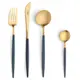 【Cutipol】GOA 霧面藍柄金餐具 共3款 葡萄牙製《WUZ屋子-台北》Cutipol 藍柄 餐具 刀 叉 匙