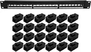 19Inch 1U Cabinet Rack Pass-Through 24 Port CAT6 Patch Panel RJ45 Contact Port(RJ45 Contact Port) Modular Frame, 398096