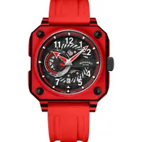 在飛比找ETMall東森購物網優惠-ROMAGO 碳霸系列 超級碳纖自動機械腕錶 - 紅色/46