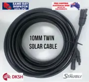 20M 10MM Solar Cable Extension Twin Core Cable Male/female Genuine MC4 Connector