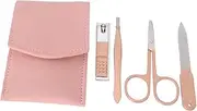 Baluue Nail Care Set Stainless Steel Nail Clippers Manicure File Tweezer Scissors Art Tools Pu Storage Case
