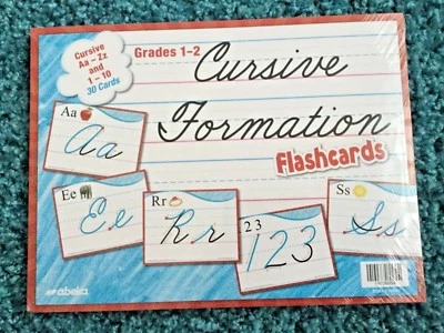 A BEKA CURSIVE FORMATION Flashcards Grades 1-2 Cursive Aa - Zz and 1-10 30 Cards