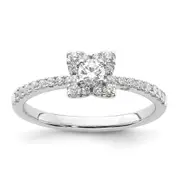 Two Promises 14k White Gold 3/8 Ct. Lab Grown Diamond VS/SI+ G+ Halo Engagement Ring