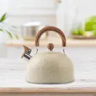 2.8 Liter Whistling Pots for Stove Top Beige White Loud Whistle Tea Kettle