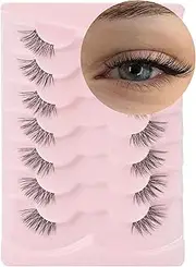 Onlyall Wispy Half Lashes Fake Eyelashes Natural Look Fluffy Eye Lashes Pack Half Lash Corner Accent Lashes 3D Mink 7 Pairs C08